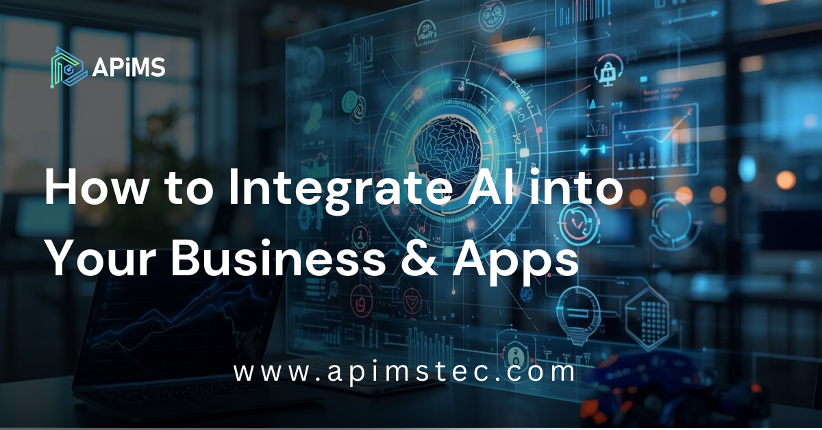 Team integrating AI technology into business and mobile apps for productivity and automation. How to Integrate AI into Your Business & Apps
